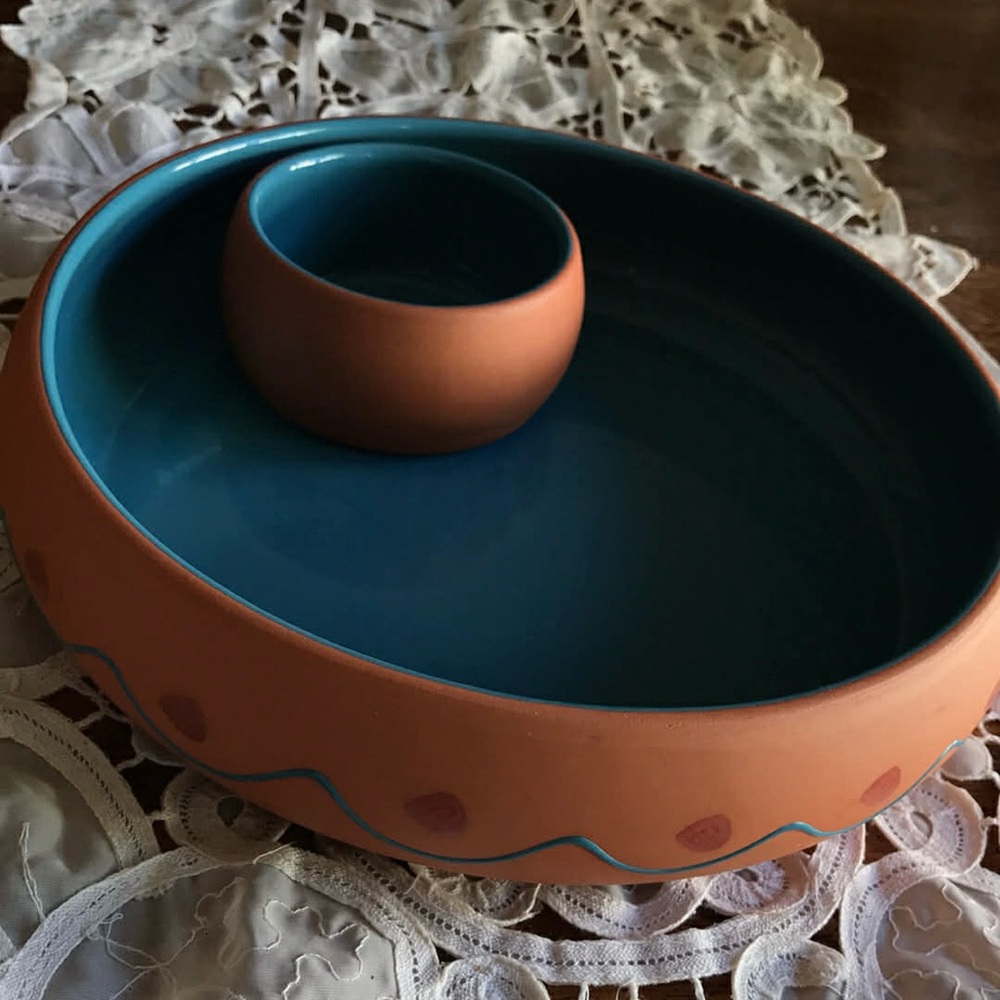 Himark Artisan Terracotta /Blue Chips Bowl Set